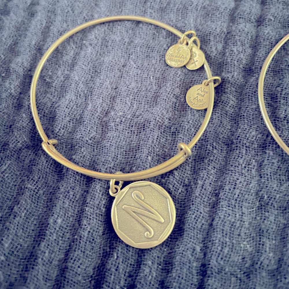 Alex and Ani “N” Charm Expandable Bracelet